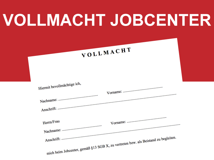 Download Vollmacht Zur Vertretung Beim Jobcenter Convictorius